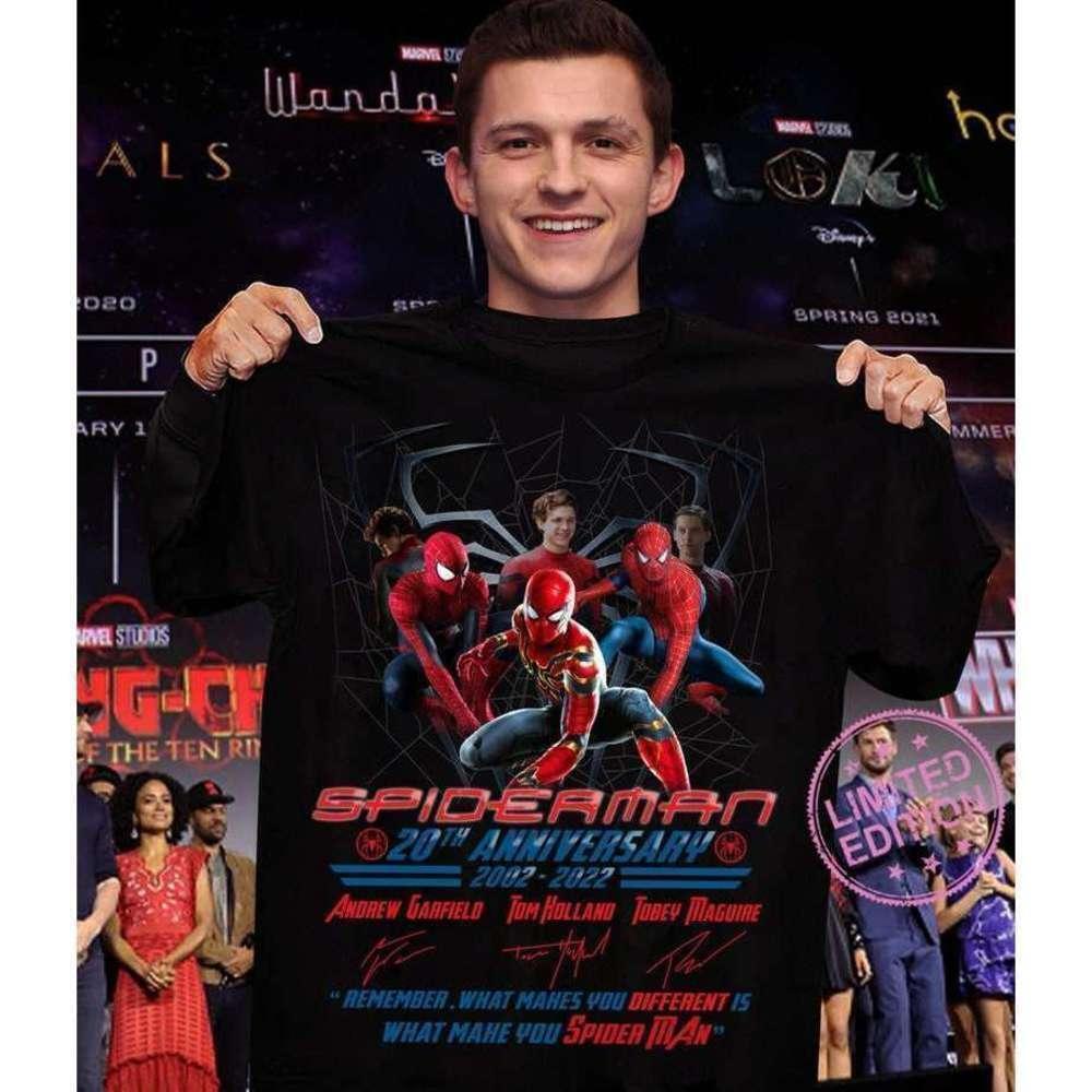 Three Spiderman Anniversary 20 Years Retro Fan T-Shirt